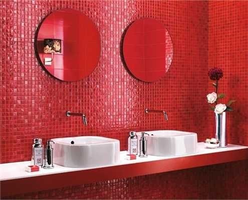 red cold full of energy bathroom from italian 2